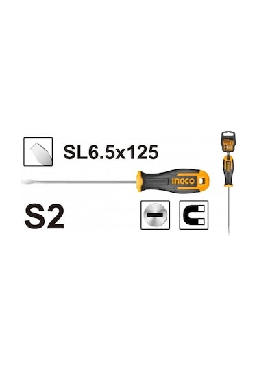 Ingco Hs686125 Mıknatıslı Düz Tornavida 65*125