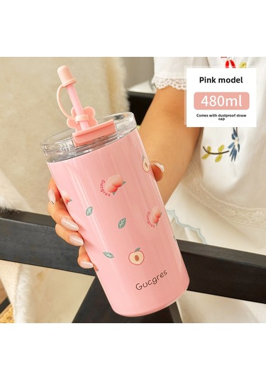 Yifomall 304 Ve 316 Paslanmaz Çelik Insulated Bardak, 6-12 Saat Isı/sıcaklık Saklama, İki Yönlü İçecek, Sürekli Kullanıma Dayanıklı, Outdoor Aktivitelere Uygun Pembe屁桃 Diğer