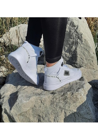 Dunlop 2238-2243 Beyaz, Fuspetli Ortapedik Boğazlı  Basket Spor Ayakkabı AYKSAYAK-000499