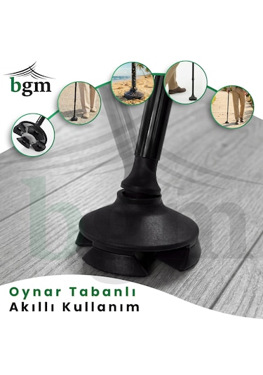 Siyah Akıllı Baston- Yüksek Kalite Denge Bastonu Lüks Parlak Siyah