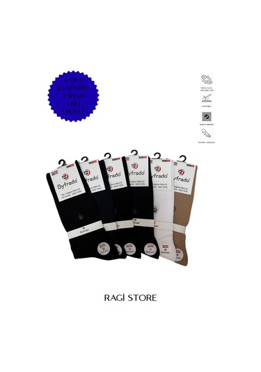Ragi Store 6'lı Penye Dikişsiz Soket Erkek Çorap Çok Renkli