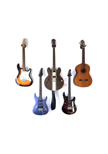 Xindoker 2'li Set Metal Gitar Askısı Mx0393d - Ukulele, Keman, Bas, Elektro Ve Klasik Gitar İçin + 5 Pena Siyah