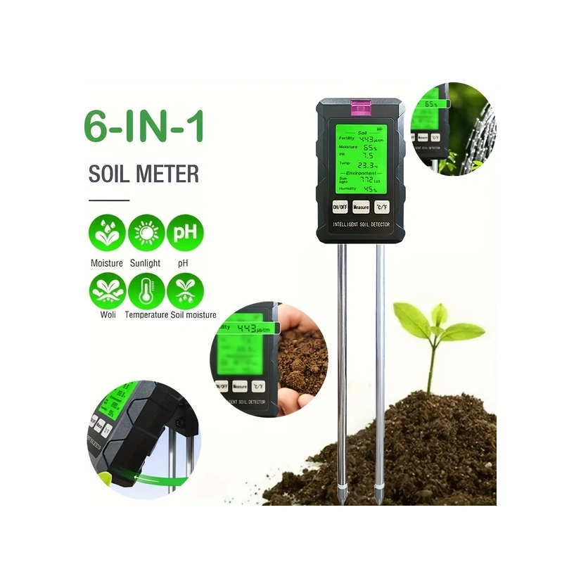 Willowhaven 1 Adet Cloud Prime 6'lı Toprak Ölçer, Dijital Ekran, Ayarlanabilir, Pil İle Çalışır, Siyah