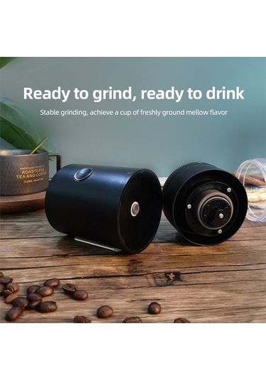 Ulzyvf Usb Şarjlı 12 Ayarlı Seramik Kahve Değirmeni - Taşınabilir Espresso, French Press İçin Fırça Hediyeli Siyah Siyah