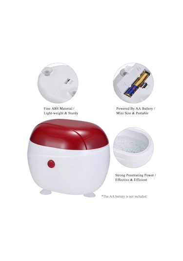 Gajeena Portatif Ultrasonik Temizleyici - Gümüş, Bilezik, Saat, Cam Temizliği - Abs Malzeme - Aa Pil Dahil Değil