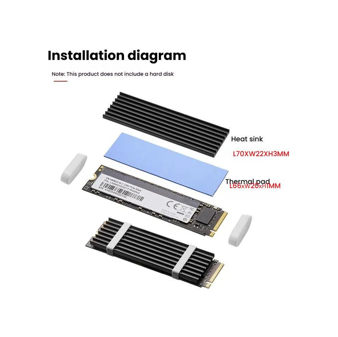 Sones Finalcool M.2 2280 Nvme Ssd Isı Emici Katı Hal Sürücü Radyatörü