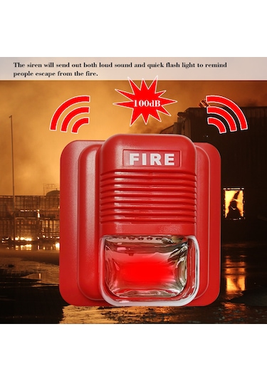 Padalink Fa-01 Yangın Alarm Sireni: 100db Ses Ve Işık Uyarısı, Dc 9-24v, Abs Malzeme, Ofis/market/ Otel Uygun
