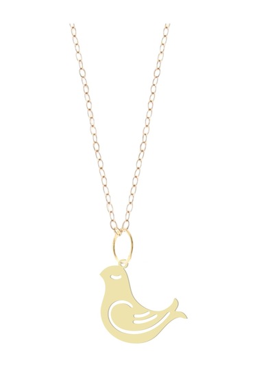 Altın Plakalı 14 Ayar Zarif Kuş Figürlü Sevgililer Günü Hediyesine Özel Altın Kolye-835 Zarif Kuş