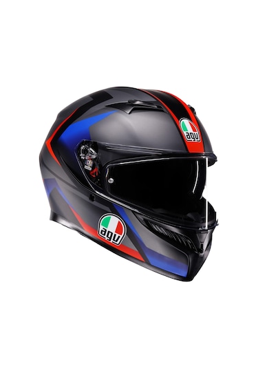 Agv K3 Mplk Striga Kapalı Kask Mat Siyah Mavi