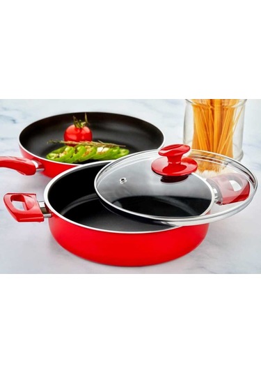 Papilla Redio 26 CM Karnıyarık Tencere. Kırmızı