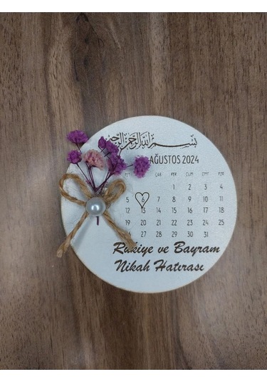 Lavanta Tasarım 25 Adet Nişan Nikah Takvimli Magnet