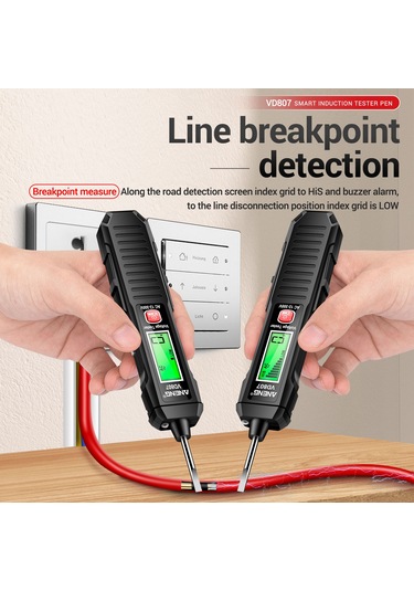 Yifomall Aneng Vd807 Akıllı Dijital Voltaj Test Kalemi - 12-300v Ac/dc, Ncv Sensörlü, Led Aydınlatmalı, Pil Hariç