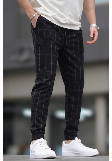 Madmext Madmext Ekoseli Siyah Jogger Mad4081-siyah Siyah