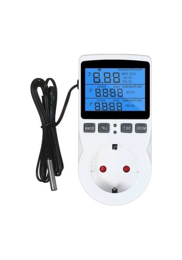 Besthome1 Priz Dijital Termostat Kontrol Cihazı, Lcd, Isıtma Soğutma Kontrol, Çıkış Fişi