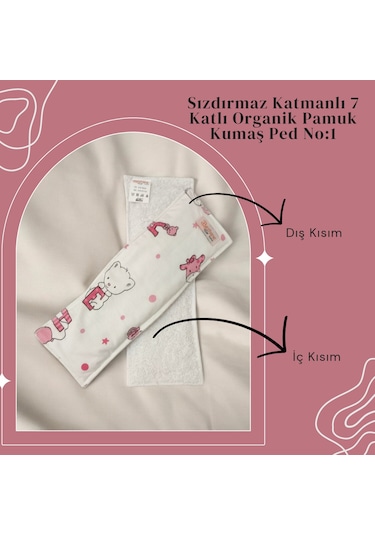 Bezhane Baby 7 Katlı Yıkanabilir Bebek Pedi Pembe Harf Desen 1 Numara Standart