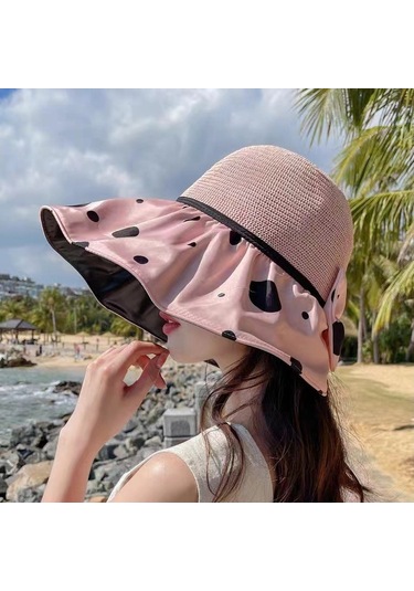 Kadınlar İçin Geniş Kenarlı Uv Koruyucu Siyah Güneş Şapkası Yüz Ve Cilt Koruma Sağlayan Şık Ve Fonksiyonel Aksesuar Pembe