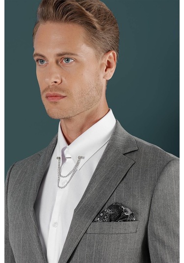 C 652 Slim Fit Gri Spor Ceket Gri