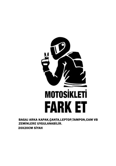Motosikleti Fark Et Siyah 20X20Cm