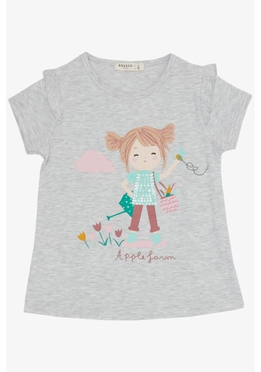 Breeze Kız Çocuk Kapri Taytlı Takım Çifti Kız Baskılı 1-4 Yaş, Açık Gri Melanj-açık Gri Melanj Açık Gri Melanj