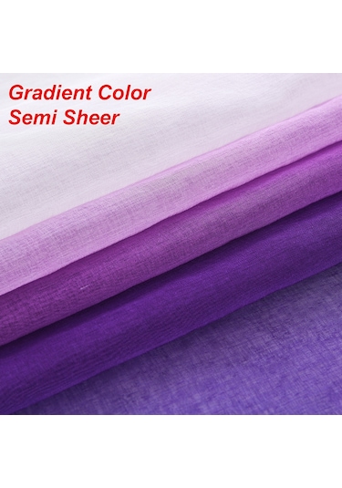 Teltree Lila Renkli Sol-sağ Degrade Dokuma Perde, 1.32m Genişlik X 1.6m Uzunluk, Işık Filtreleyici, 2 Adet