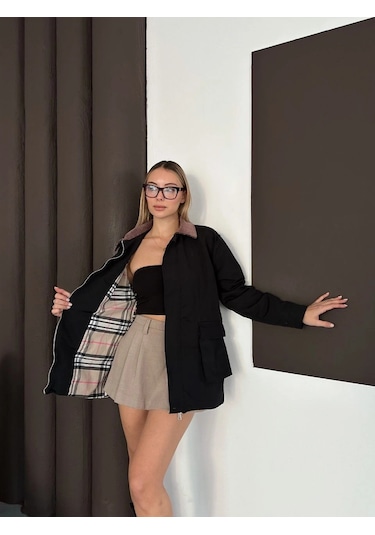 Astarlı Yaka Detaylı Artos Ceket Siyah St2651019 Siyah