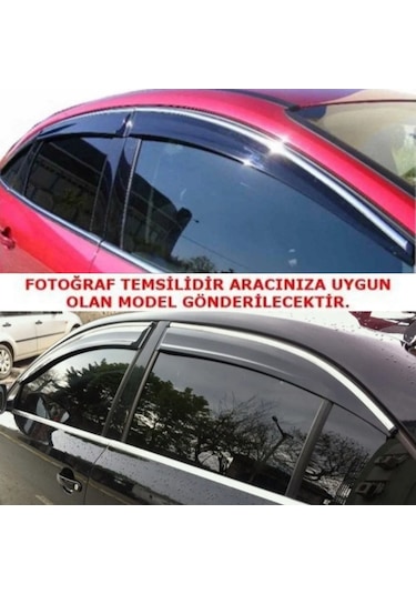 Nissan Qashqai 2015 2016 2017 2018 2019 2020 2021 İle Uyumlu Plus Style Kromlu Cam Rüzgarlığı 4 Parça Sunplex Plus-1-017-001 1 Adet