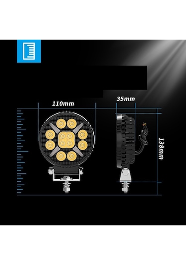 Arazi Aracı Tepe Ve Tampon Çalışma Lambası Ve Sis Farı 4 İnç 12-24v Gündüz Led Drl Sarı