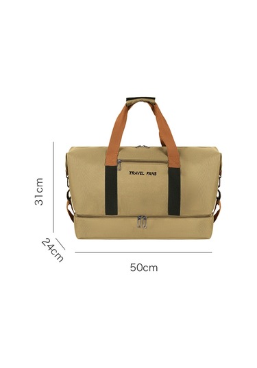 Sones Set Trolley Kısa Seyahat Çantası Islak Ve Kuru Ayırma Büyük Kapasiteli Depolama Paketi Bej