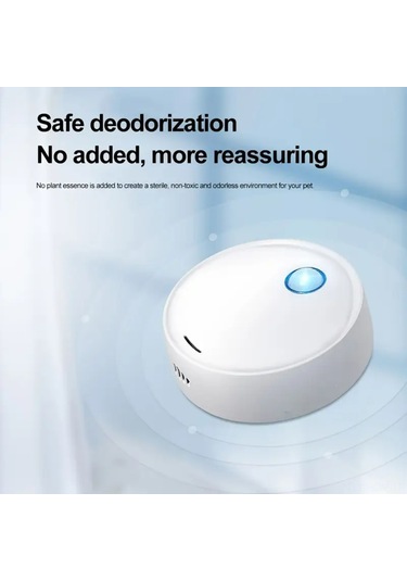 Suofeng Kedi Kumu Kutusuna Uygulanabilir Usb Şarjlı Negatif İyonlu Deodorant, Otomatik Sensörlü Kokusu Giderici, 3000mah Pil, 20db Ultra Sessiz, Mavi Led Işıklı F212