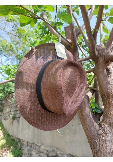 Suyutti Kostan Aksesuar Unisex Hasır Şapka Kahverengi kahverengi