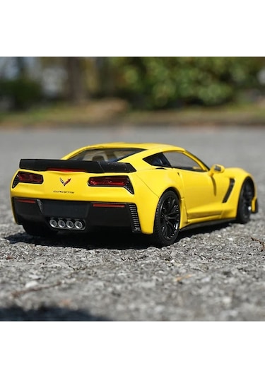 Chevyrolet Corvette Z06 1/24 Sarı Renk Model Araba Koleksiyon