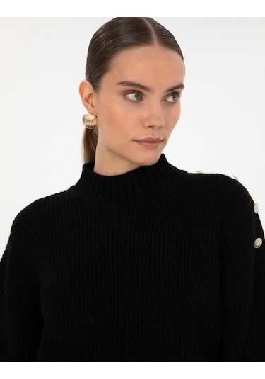 Pierre Cardin Kadın Siyah Kazak /triko 50316342-vr046 Siyah