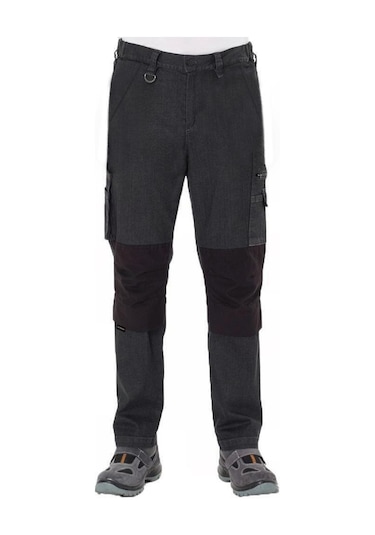 Şensel Kot İş Pantolonu Gri-Siyah -54E6537- Esnek Likralı Gri - Siyah