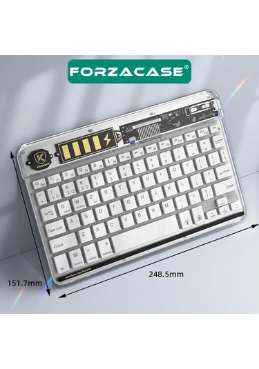 Forzacase 7 Renk Rgb Led Işıklı Kablosuz Bluetooth Klavye - Fc461