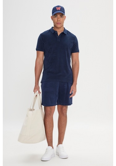 Ac&Co / Altınyıldız Classics Ac&Co / Altınyıldız Classics Standart Fit Normal Kesim Havlu Şort 534685501 Lacivert