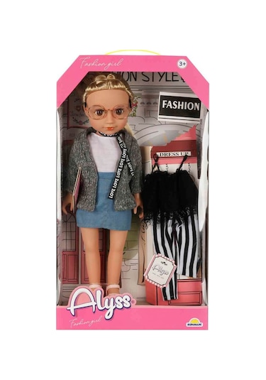 Gündelik Kıyafetli Moda Bebeği 40 Cm Eklemli Şık Kız Bebek