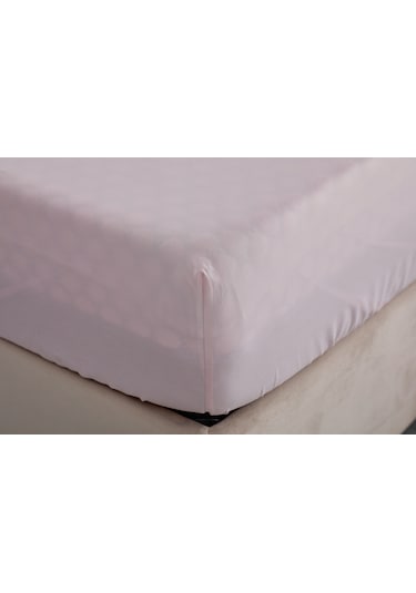 Colourful Fitted Çarşaf Çift King Size - Pudra