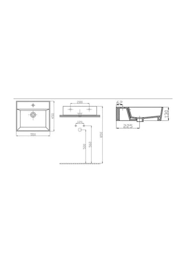 Alvit Architect Tezgah Üstü Lavabo 45 x 55 CM Beyaz