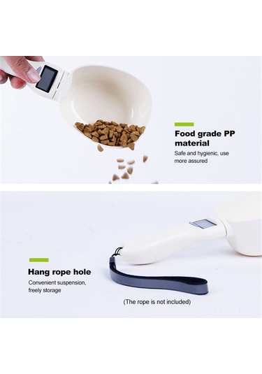Xindoker Kedi Köpek Besin Ölçüm Kaşığı, Led Ekranlı, Geri Çekilebilir, Taşınabilir, Mutfak Ve Evcil Hayvan İçin 250ml Sağlıklı Malzeme Çok Renkli