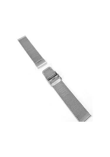 Metalik Gri Gümüş Kalın Hasır Çelik Saat Kordonu Kayış 20-22-24Mm