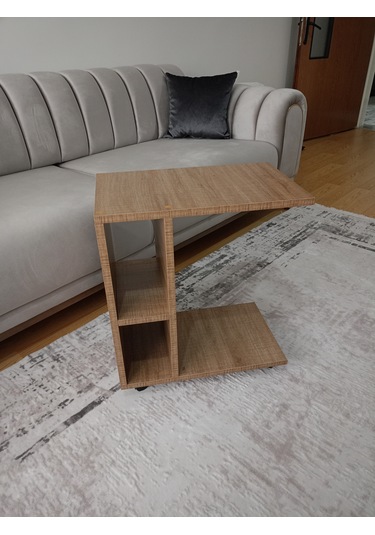 Tekerlekli Raflı C Sehpa, Koltuk Sehpası, Koltuk Yanı Sehpası, Ya