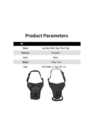 Skycity Motorcycle Çok Amaçlı Çanta: Yağ Tankı/bel/bacak Çantası, Su Geçirmez, Genişletilebilir, Poliester, Siyah Ya679