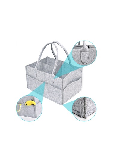 Sones Mumya Çantası Depolama Çok İşlevli Annelik Çantaları Düzenleyici Bebek Arabası Aksesuarları, Boyut: 33x23x18cm, Renk: Bej Diğer