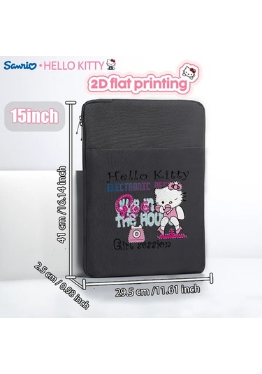 Honeybeeshop Sanrio Hello Kitty 35 56 Cm Siyah Laptop Kilifi Ve Cantasi Blingy Retro Tasarim Siyah