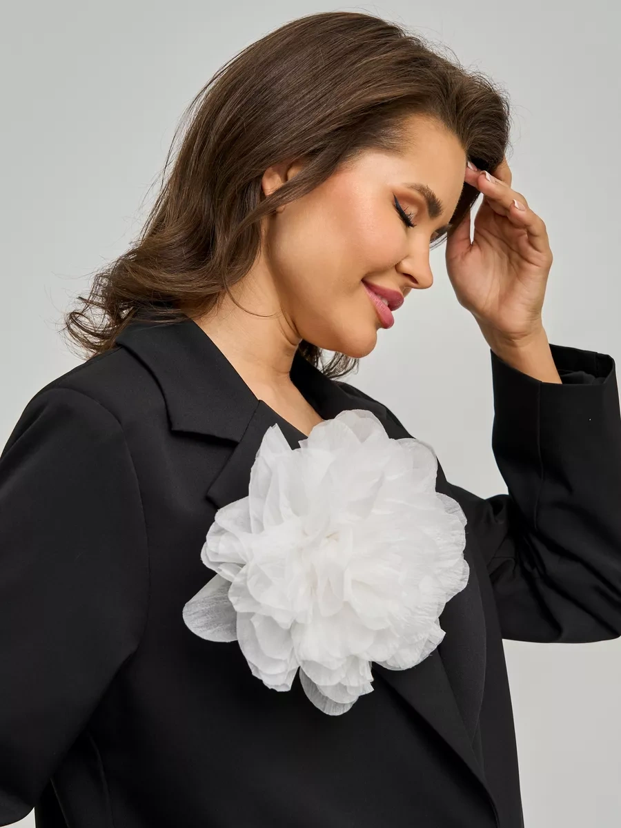 Labbıje Büyük Broş Kumaş Çiçek Fiyonk 225129735 Beyaz