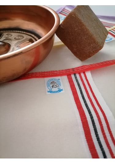 Eker Kırmızı Biyeli Kese Seti- 5 Adet-banyo Ve Duş Kesesi