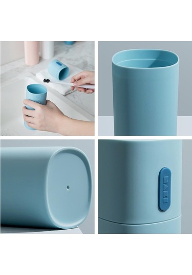 Sones Seyahat Diş Fırçası Kutusu Çift Diş Macunu Saklama Kutusu Ağız Suyu Bardağı Pembe Diğer