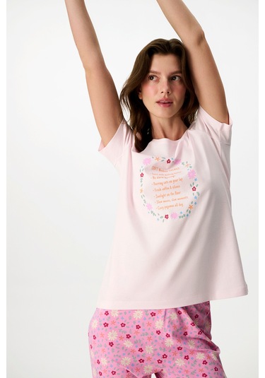 Penti Pembe Weekends Pamuklu Pantolon Pijama Takımı