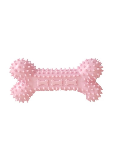 Kemik Şekilli Diş Kaşıyıcı Köpek Oyuncak 12 Cm Pembe