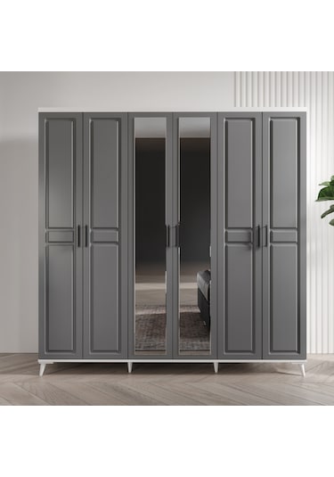 Sport 6 Kapaklı Komple Mdf Antrasit Yatak Odası